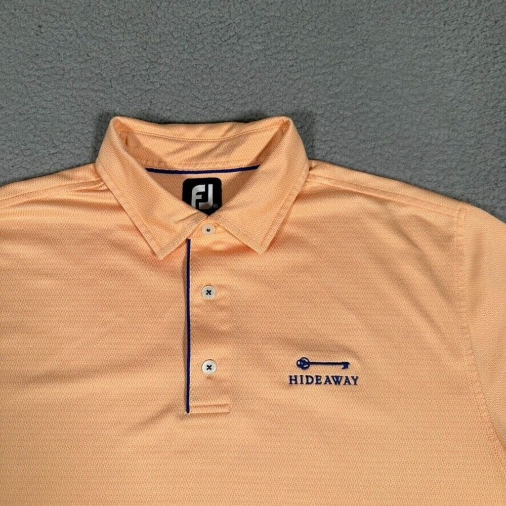 FootJoy FJ Shirt Mens XL‎ Orange Performance Golf Polo Pocket Athletic Fit Logo